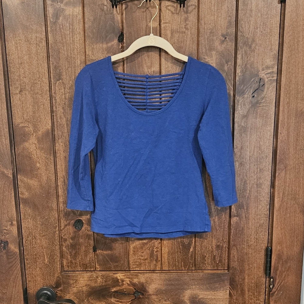 Charlotte Russe Blue Cutout Top - large